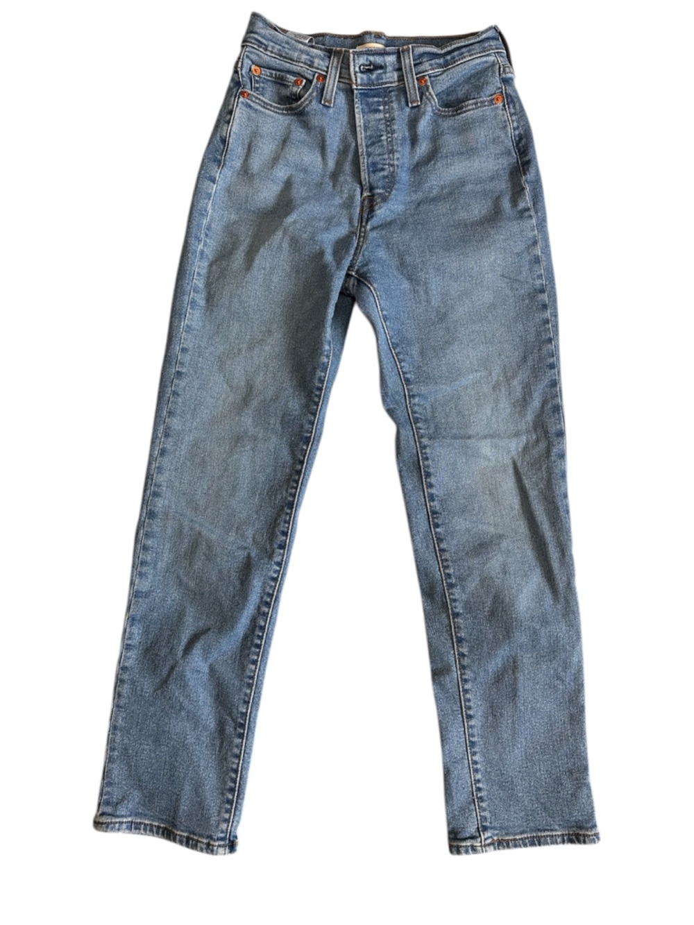 Levi Wedgie Straight Leg Jeans — Light Blue Denim Size 26
